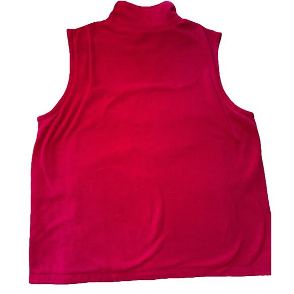 Lands' End Fleece Vest Women's Size XL 18-20 Red Quilted Heavy Weight - Picture 2 of 7